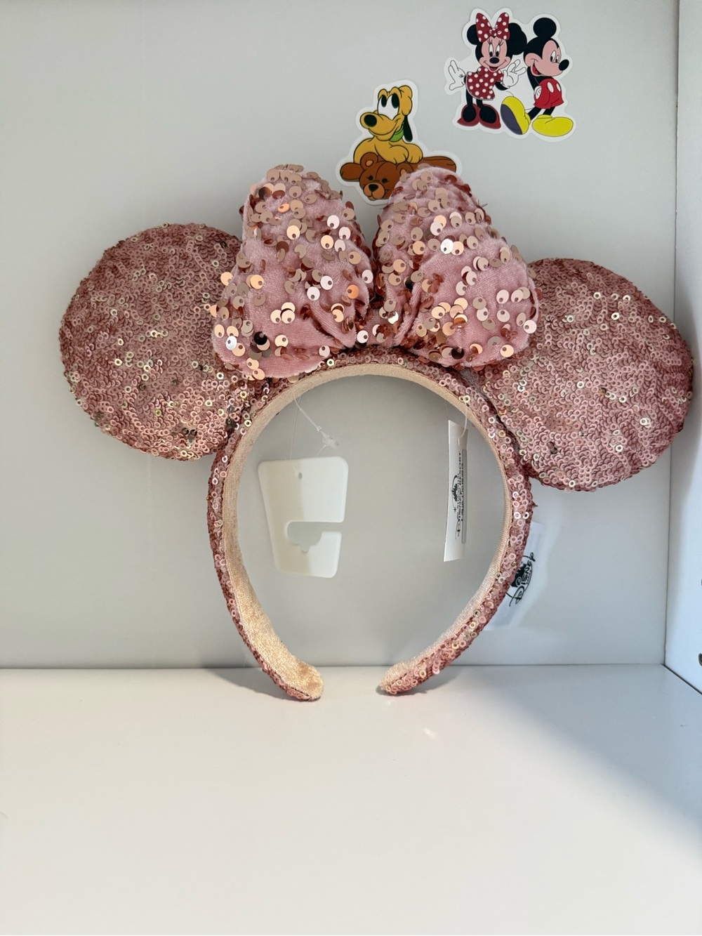 Disney Rose Gold Sequin Minnie Ears Headband